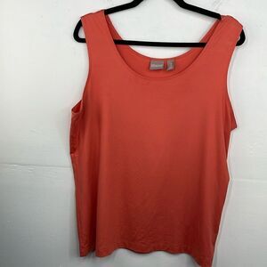 Chicos Size 3 women's Coral Nylon Spandex tank top